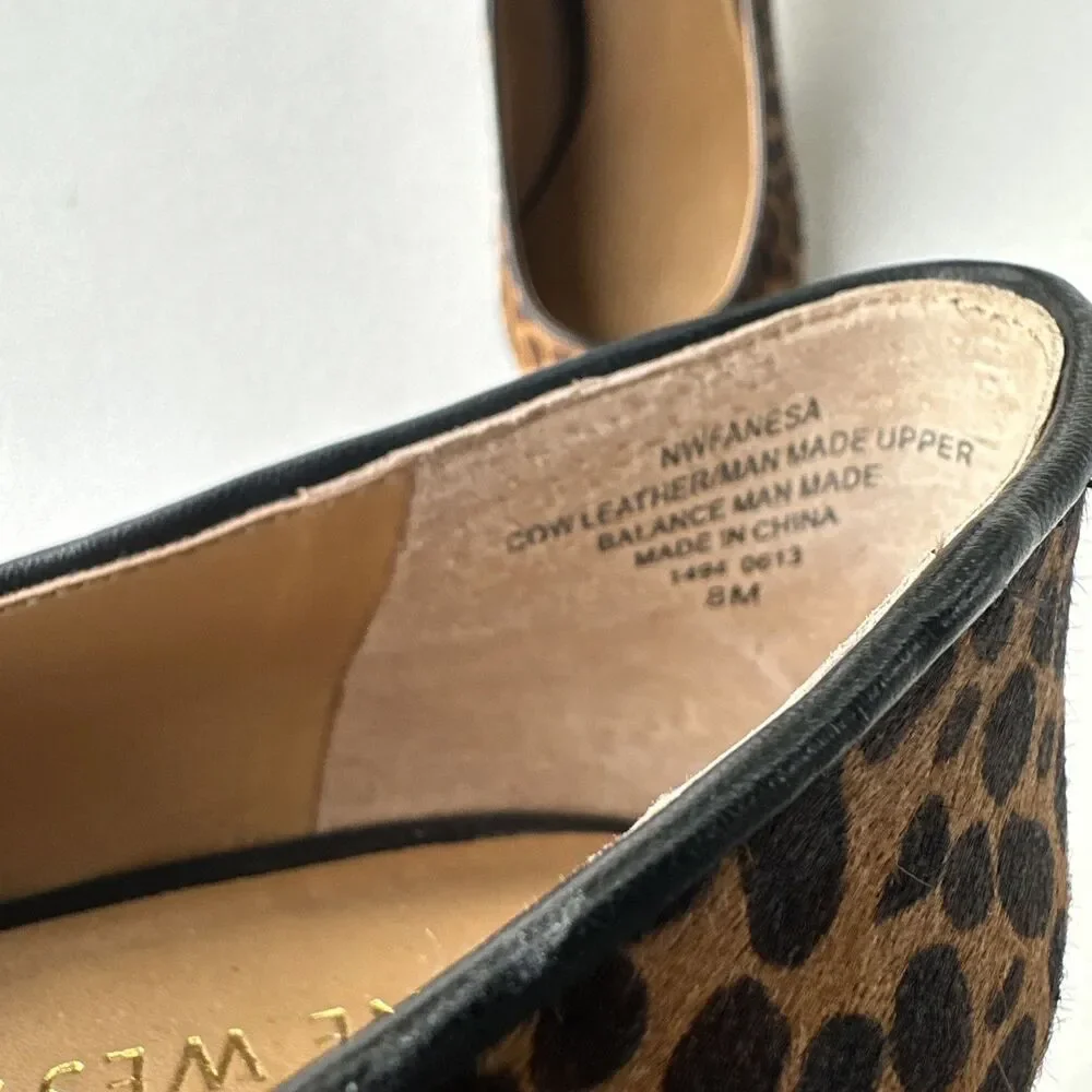 Nine West Women's Size 8 Pumps Leopard Animal Print Pointed Toe Kitten Heel